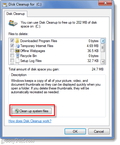 rydde opp systefiler i Windows 7