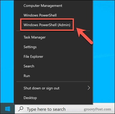 Starter et nytt Windows PowerShell-vindu