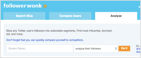FollowerWonk søker for å analysere tilhengere av Twitter-brukere